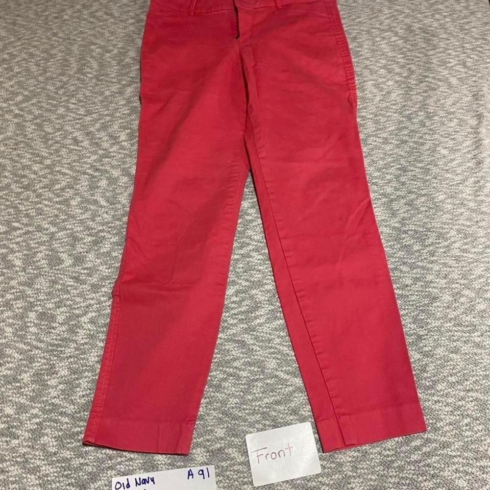 Old Navy red pixie denim jeans skinny women 4 Reg. SKU-A91 #oldnavy #redpants